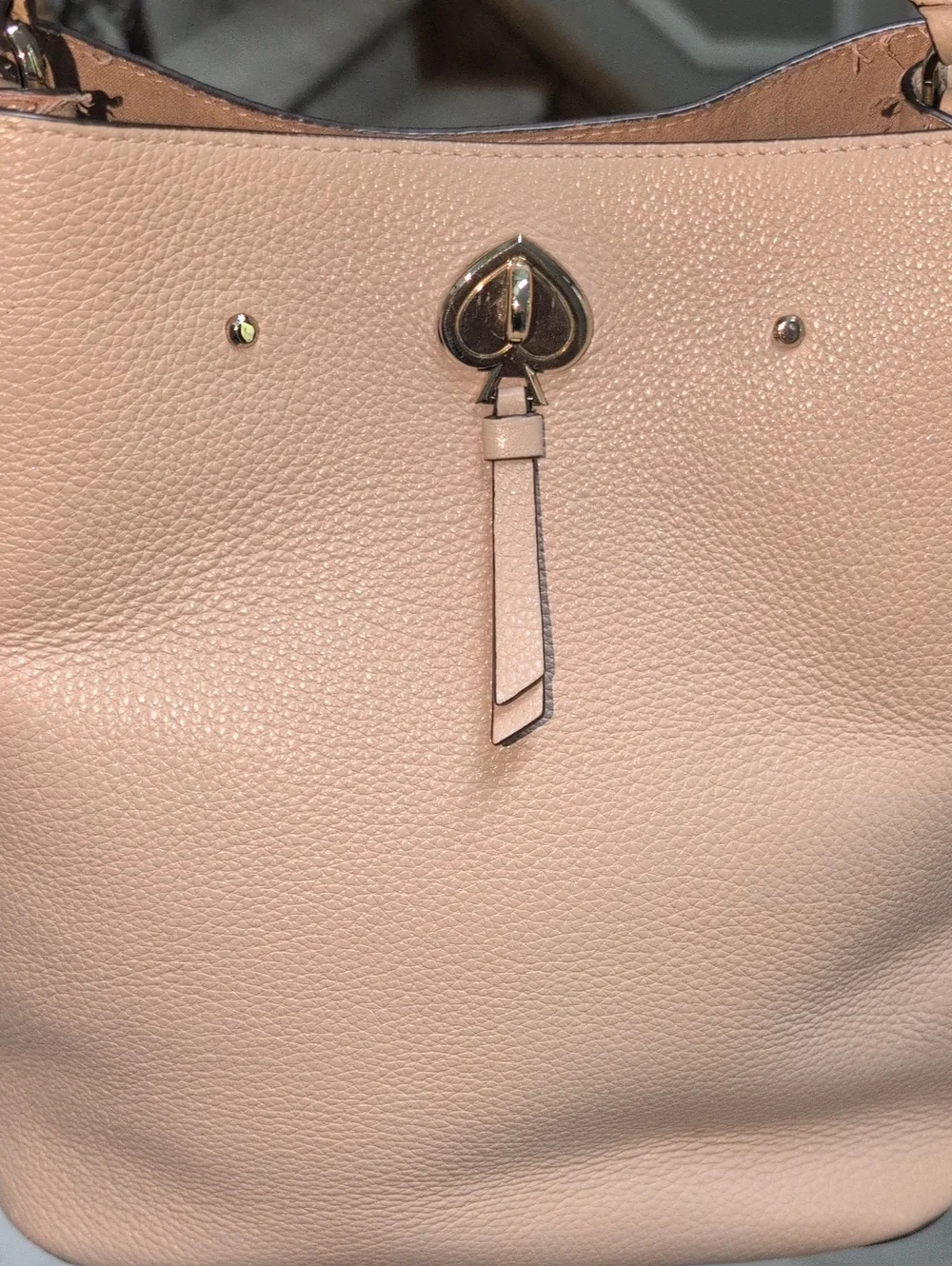 Kate Spade Marti Pebbled Leather Bucket Bag in Taupe